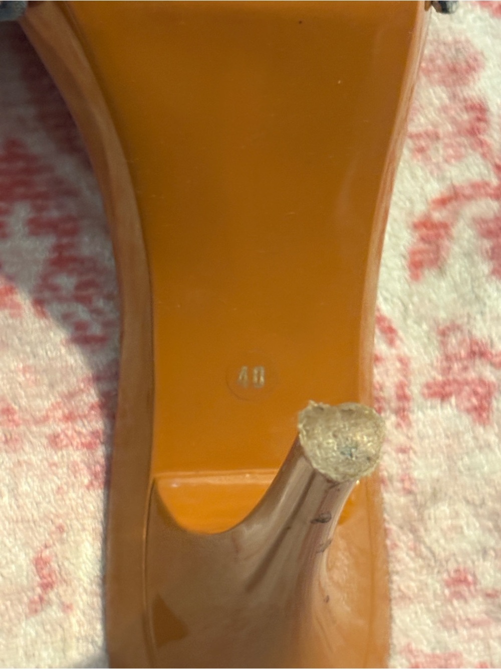 Denim Slide Sandals with Silver Buckle - Women's Brown Insole - Picture 4 of 5